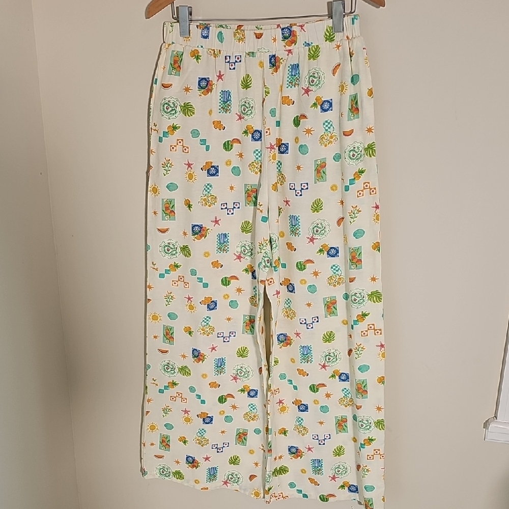 Colorful Patterned Wide‎ Leg Women's Pants